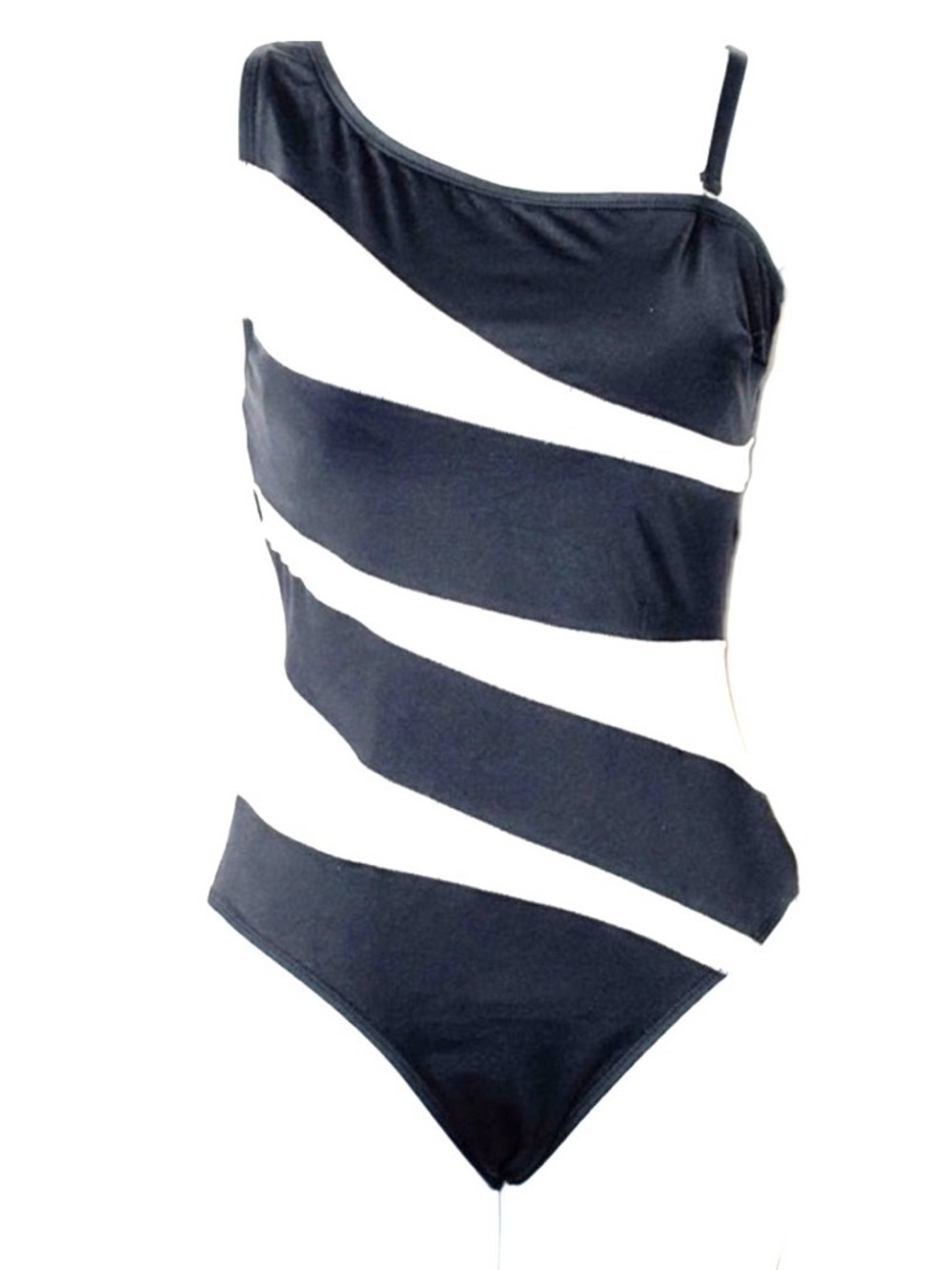 CUPSHE Slim & Sculpt NWT One Piece Swimsuit, Size L, Black & White